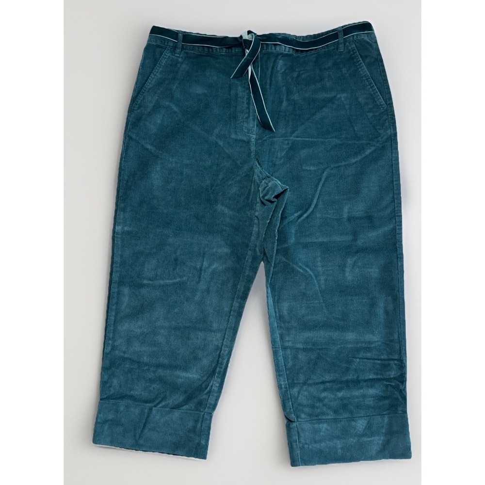 NWOT Women's Talbots Crop‎ Cuffed Stretchy Corduroy Pants Straight Leg Sz 16